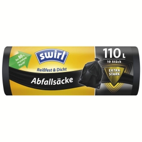 Abfallsack  110l 10er, schwarz, 70x108cm, extra stark