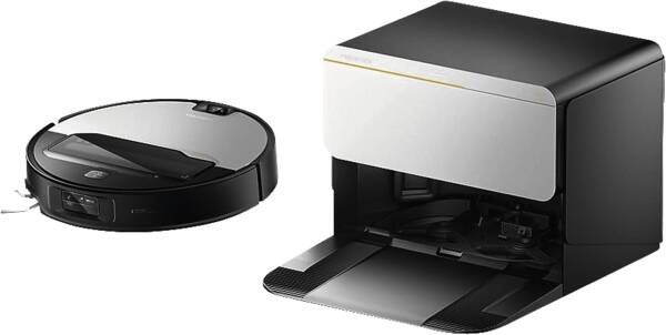 Saugroboter, Autoreiniger, runder Form, Ladestation, Drucker