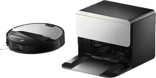 Saugroboter, Autoreiniger, runder Form, Ladestation, Drucker