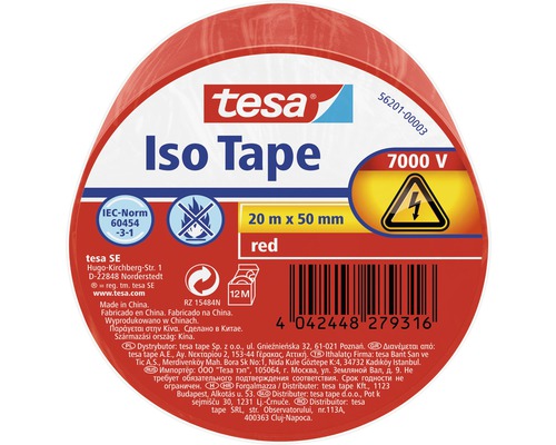 56201-00003-22  Tesa ISO Tape Black Label 20mx50mm rot