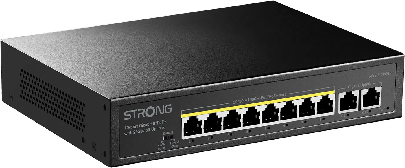 Strong Switch SW8010POE+ 8 Gigabit ports mit plastic casing