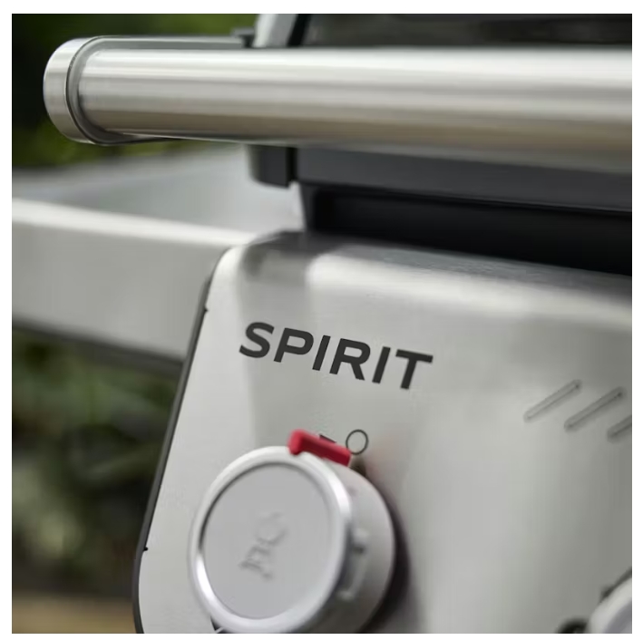 metallisch, Gerät, Grill, Bedienelement, Markenname sichtbar: Spirit