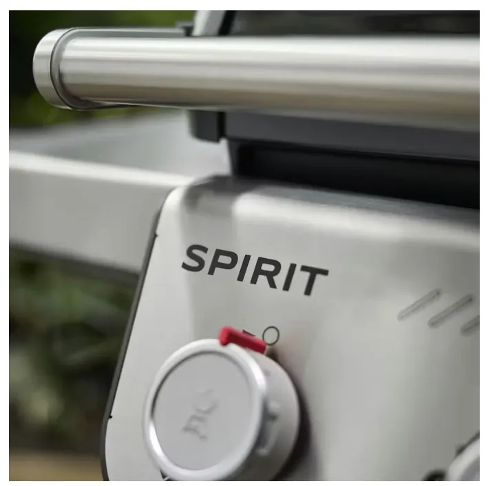 metallisch, Gerät, Grill, Bedienelement, Markenname sichtbar: Spirit