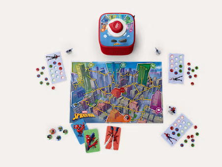 Brettspiel, Spielbrett, Spiderman, Brettspielsteine, Wurfbecher