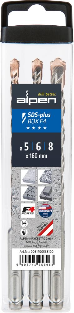 Force X, SDS-plus Kunststoffbox 3tlg. 0081506810100-00