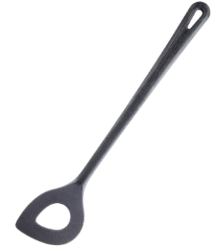 Spachtel, Küchengerät, schwarz, offene Schlaufe, langer Griff