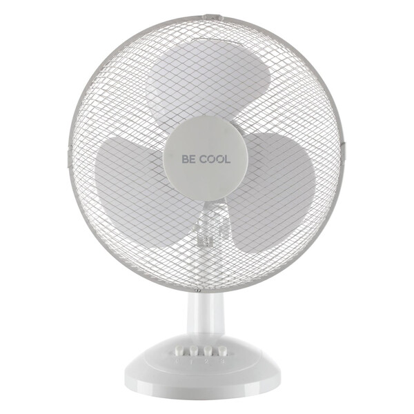 Tischventilator, Standventilator, weißer Ventilator, Dreiblatt, Katzenschutzgitter