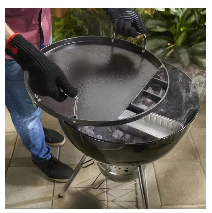 Holzkohlegrill, Grill mit Deckel, Kombigrill, Deckel mit Belüftung, Holzkohlebriketts
