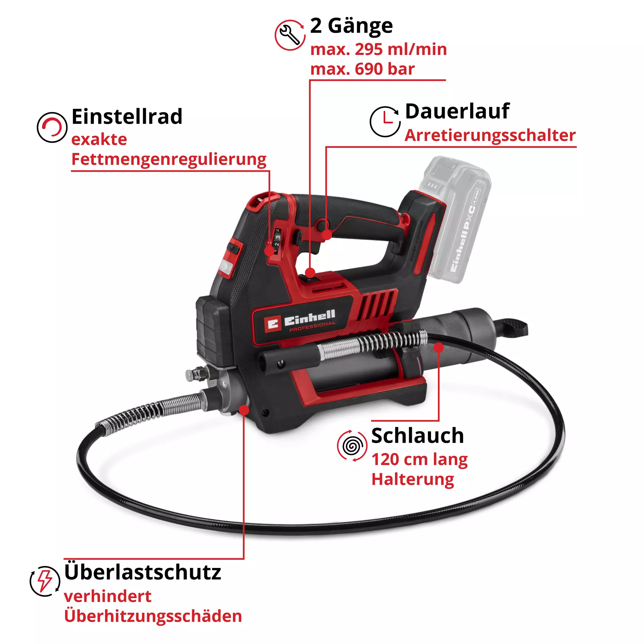 Einhell Akku-Fettpresse TP-GR 18/690