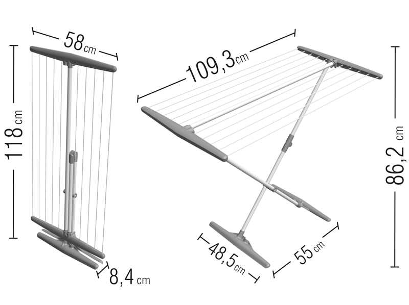 Juwel SuperDry Basic Wäscheständer obsidiangrau 40111