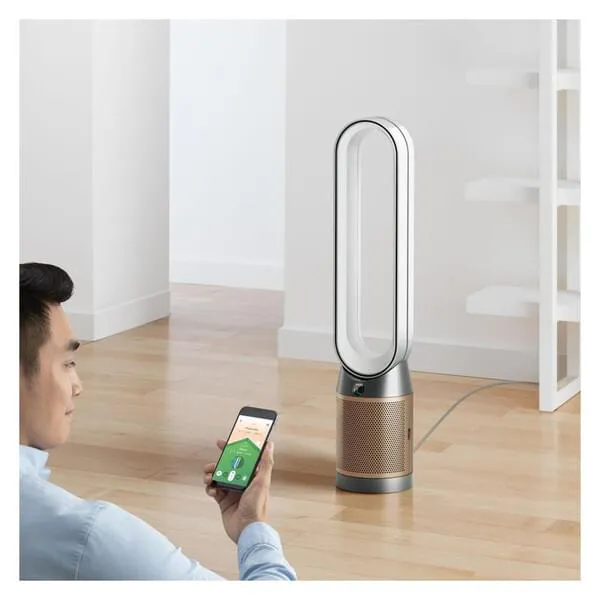 VENTILATOR OHNE FLÜSSIGKEIT,  Turmventilator,  Silber,  Holzbasis,  Smartsteuerung