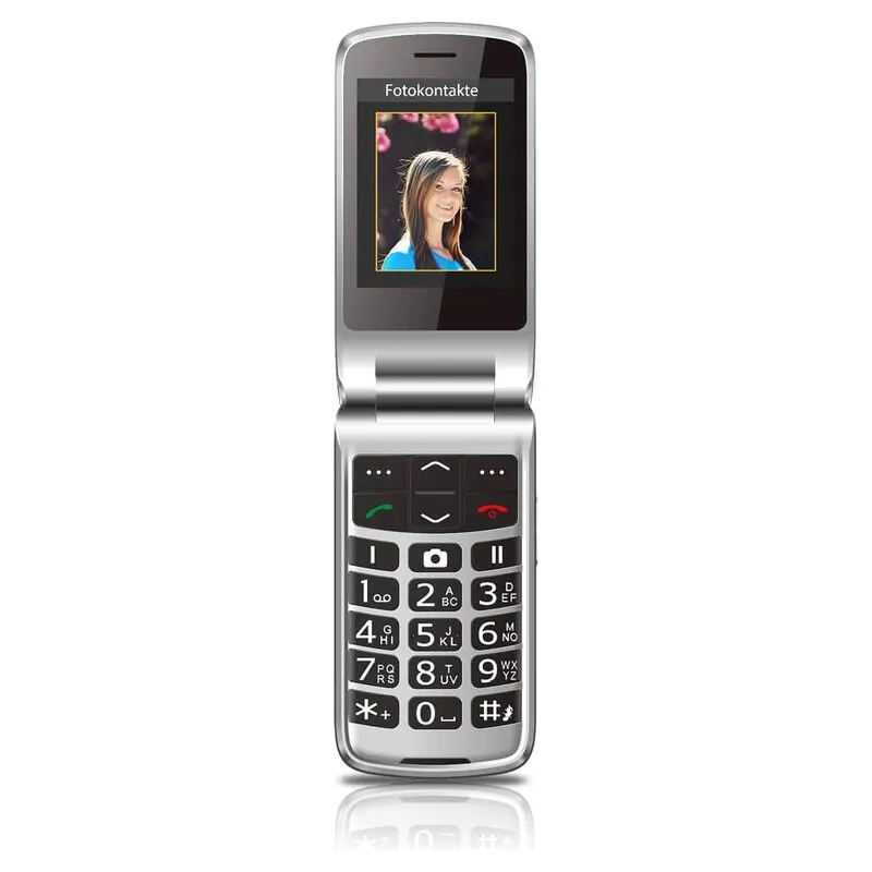Klapphandy, Falttelefon, Mobiltelefon, Kamera, Silber
