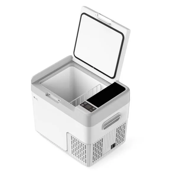 tragbarer kühler, Mini-Kühlschrank, Thermoelektrik 13L, Deckel geöffnet, Griff