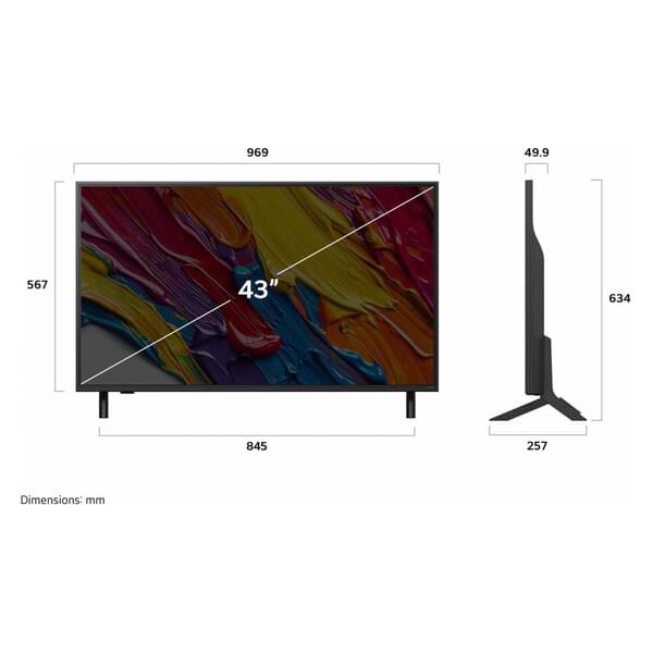 Fernseher, TV, 43-Zoll, ultradünn, Ständer