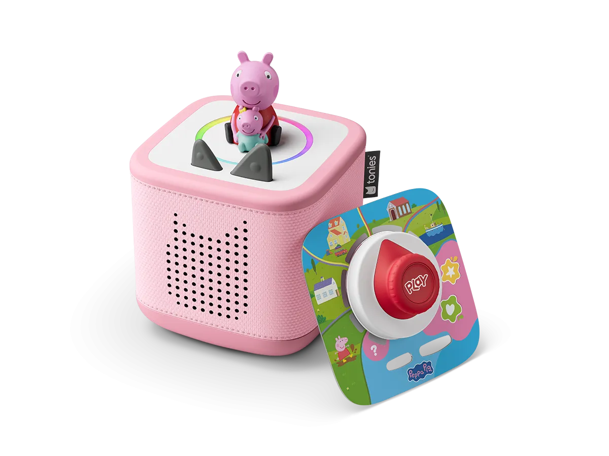 Kinderlautsprecher, rosa Würfel, Tierfiguren, Spieltastatur, Spielset-Zubehör