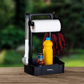 Grillset, Papiertuchhalter, Saucenflasche, Eimerständer, Bürste