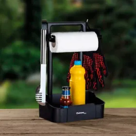 Grillset, Papiertuchhalter, Saucenflasche, Eimerständer, Bürste