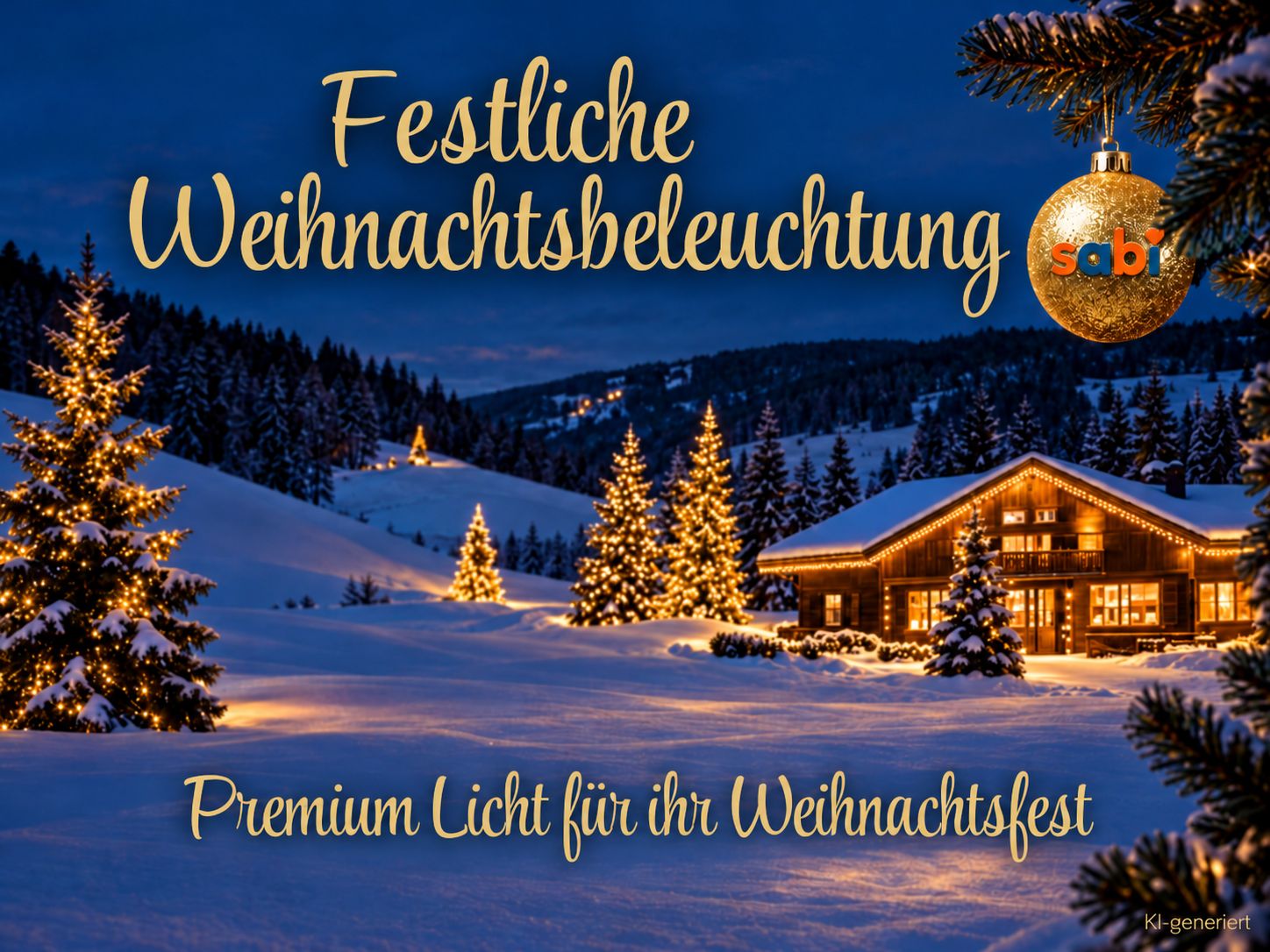 Weihnachtsbeleuchtung, Warmweiß, Außenbeleuchtung, Festliche Dekoration, Winterlandschaft