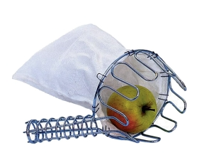 Obstpflücker, Drahtkorb, Apfel, Metall, Auffangbeutel