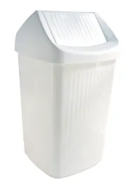 Mülleimer, Plastikbehälter, Fußpedalbehälter, weiß, rechteckig