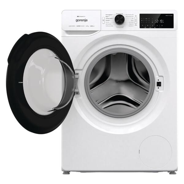 Waschmaschine, Frontlader, Weiß, Tür offen, Stahl-Trommel