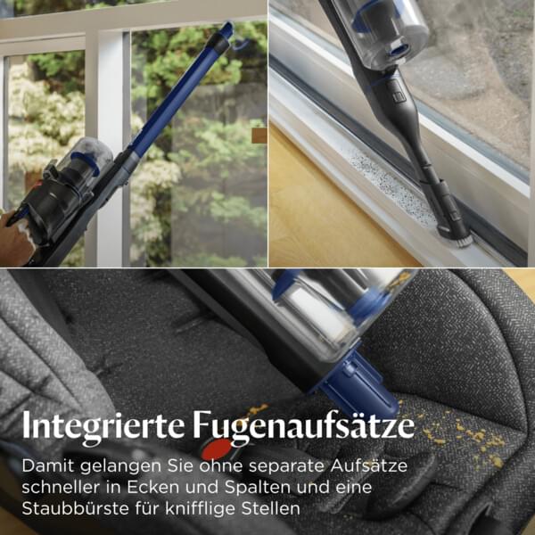 kabelloser staubsauger, handstaubsauger, teppichreinigung, fugenaufsatz, staubbürste