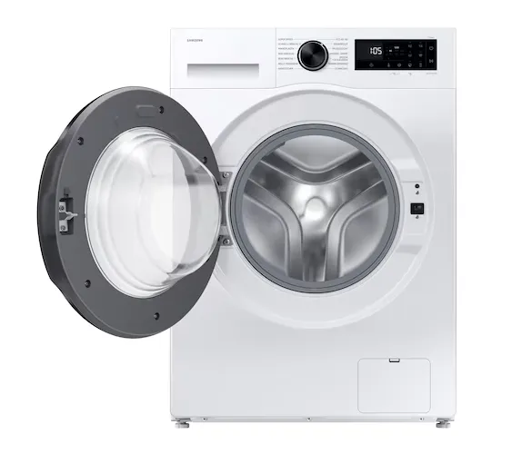 Waschmaschine, Frontlader, Weiß, Tür offen, Trommel Innenraum