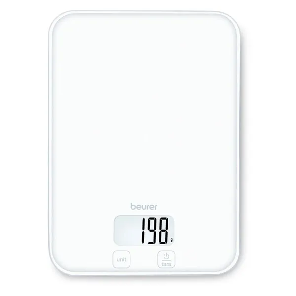 digitale waage, küchenwaage, futterwaage, kompakt, weiß