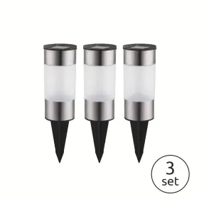 Solarleuchten-Set  Edelstahl, 3er, h:23,5cm