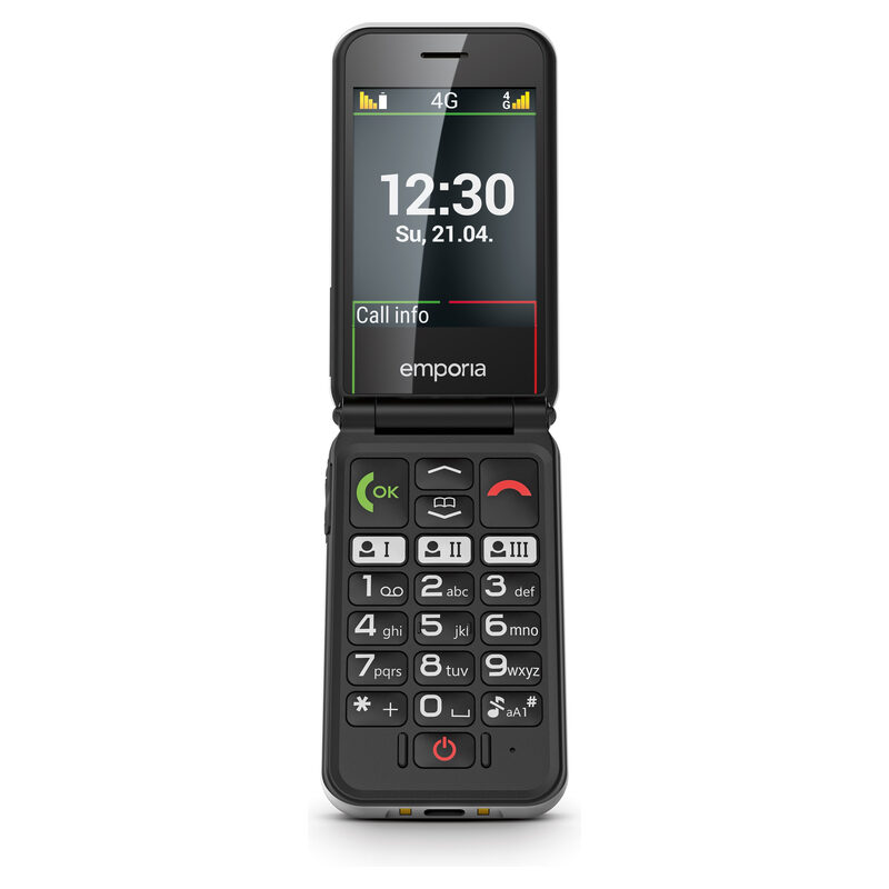 Klapphandy, Schiebe-/Flip-Phone, 2G/4G, Tastatur, schwarz