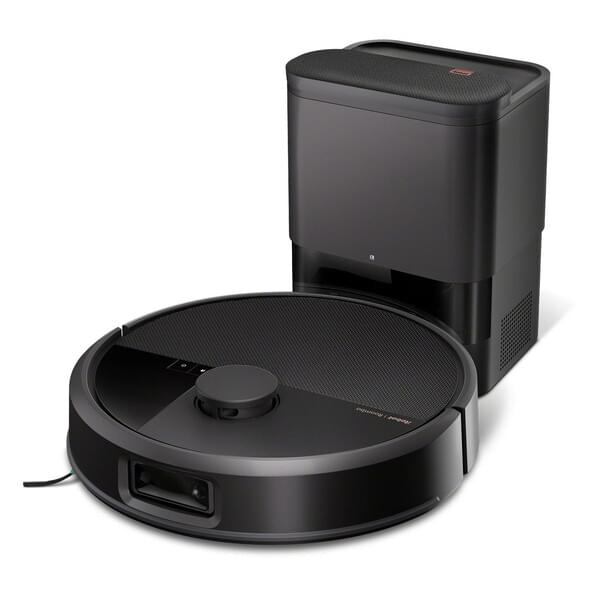 Roboterstaubsauger, Saugroboter, Ladestation, Schwarz, Rund