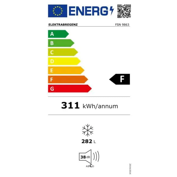 elektrabregenz Stand-Gefrierschrank FSN9863 NoFrost
