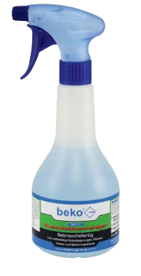 Sprühflasche, Reiniger, Auslöserspray, Plastikflasche, blauer Deckel