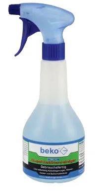 Sprühflasche, Reiniger, Auslöserspray, Plastikflasche, blauer Deckel