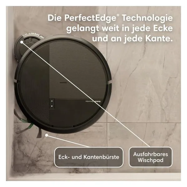 Saugroboter, runder Reiniger, Kantenbürsten, schlankes Design, waschbares Pad