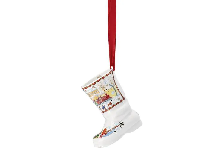 Miniatur-Weihnachtsstrumpf, Weihnachtsstrumpf, hängender Schmuck, weißes Säckchen, Winterdeko