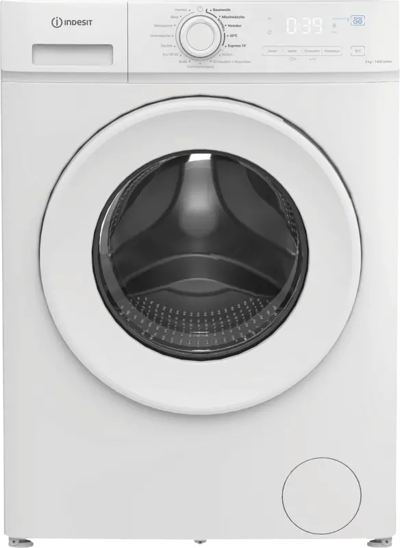 Waschmaschine, Frontlader, weiß, Trommel, Bedienfeld