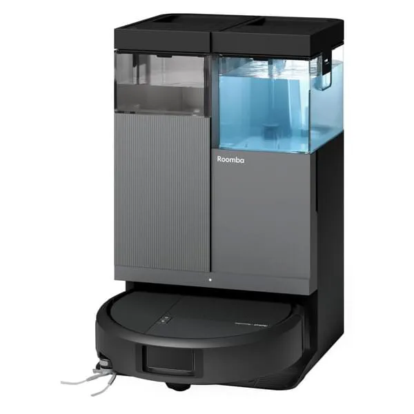 Serviceroboter, Wasserreservoir, Mehrfachbehälter, Roomba sichtbar, Ladebasis