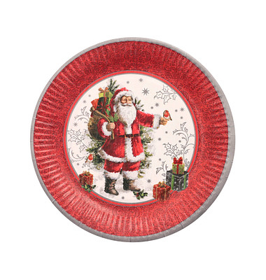 PapStar 88831 10 Teller, 23cm, HoHoHo Pappe, rund