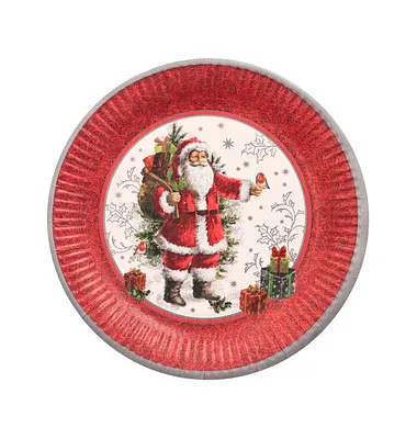 PapStar 88831 10 Teller, 23cm, HoHoHo Pappe, rund