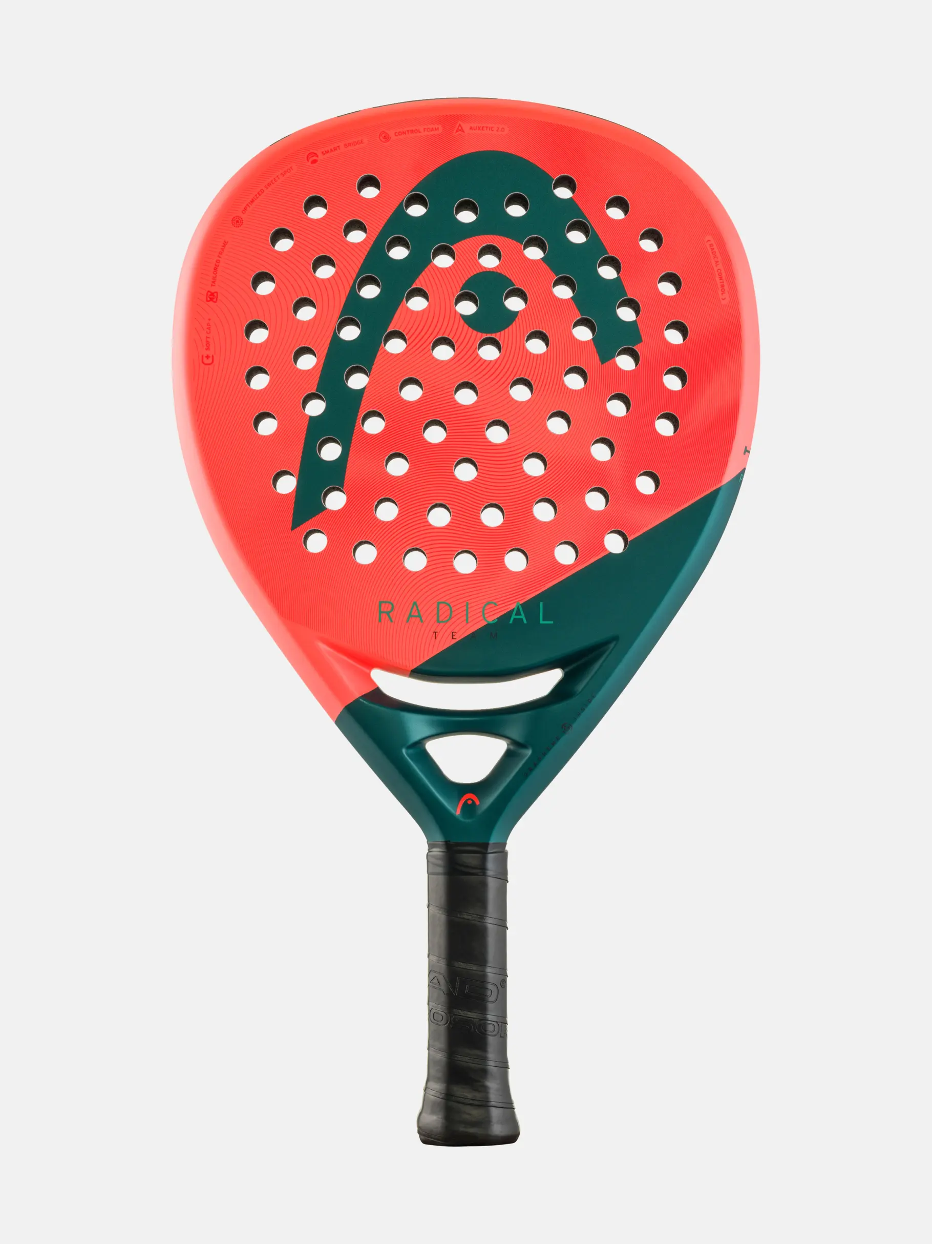 Pádel-Schläger, Lochmuster, Rot-Grün, Schwung-Sport, Griff-huel