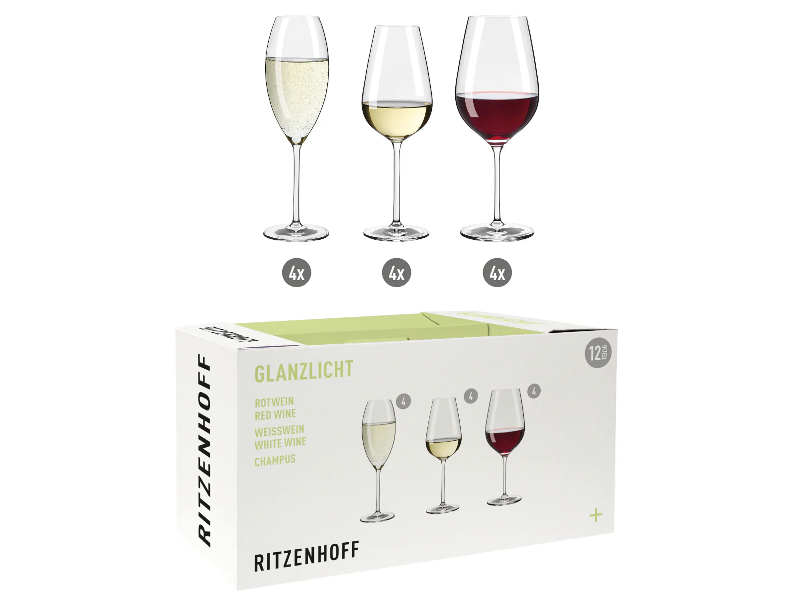 Ritzenhoff Sektglas Glanzlicht Wein 12er Set