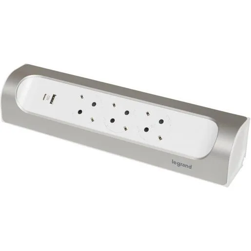 Steckdosenleiste, Mehrfachstecker, Überspannungsschutz, USB-Port, Metallgehäuse