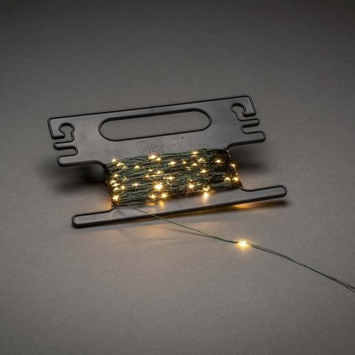 6461-830 LED Tropfenlichterkette mit Aufroller 300 bernsteinfarbene Dioden 3V Außen