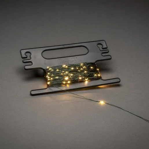 6461-830 LED Tropfenlichterkette mit Aufroller 300 bernsteinfarbene Dioden 3V Außen