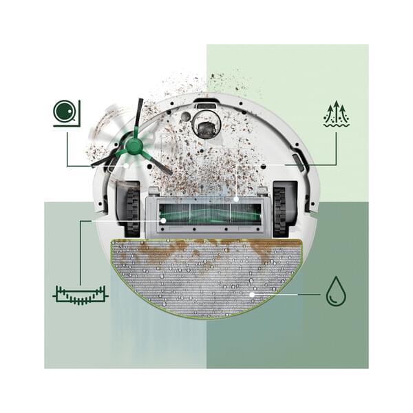 iRobot Roomba Combo-105 weiß Saugroboter mit Wischfunktion + App-Steuerung (Y311240)