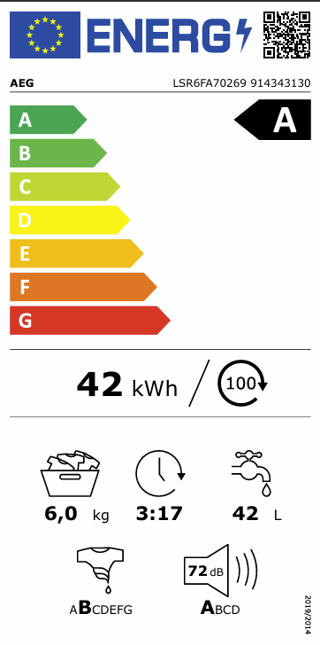 Elektrischer Kessel, Energieetikett A, 42 kWh, Kapazität 6,0 kg, 72 dB