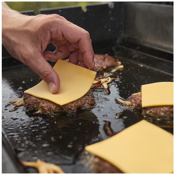 Hackfleisch, Käse Scheibe, Griddle/Grillpfanne, Burger, Kochen
