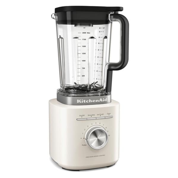 Mixer, Küchengerät, Glasbehälter, manuelle Steuerung, cremefarbe