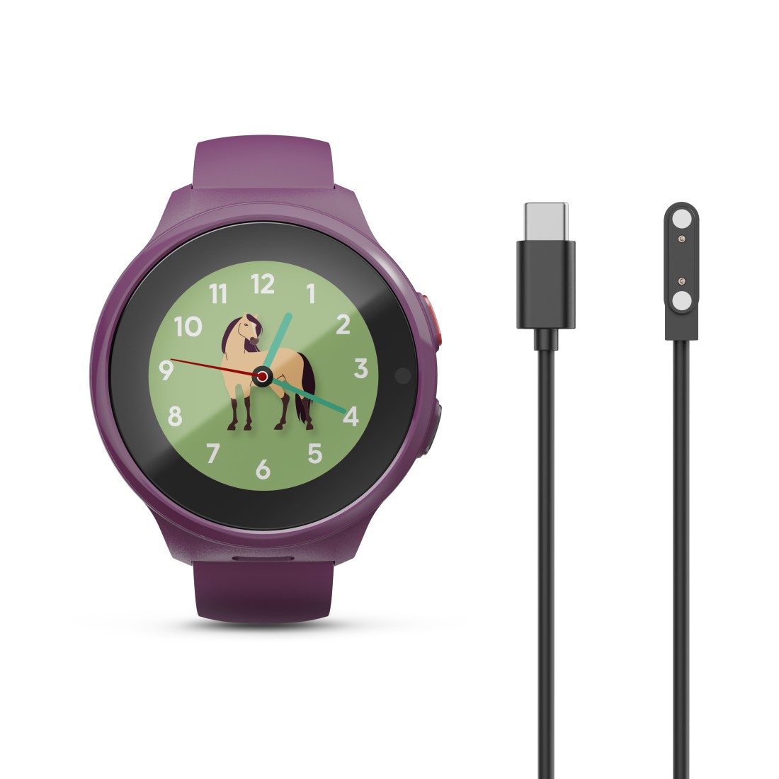 smartwatch, lila, analog, tierarzt?, Ladekabel